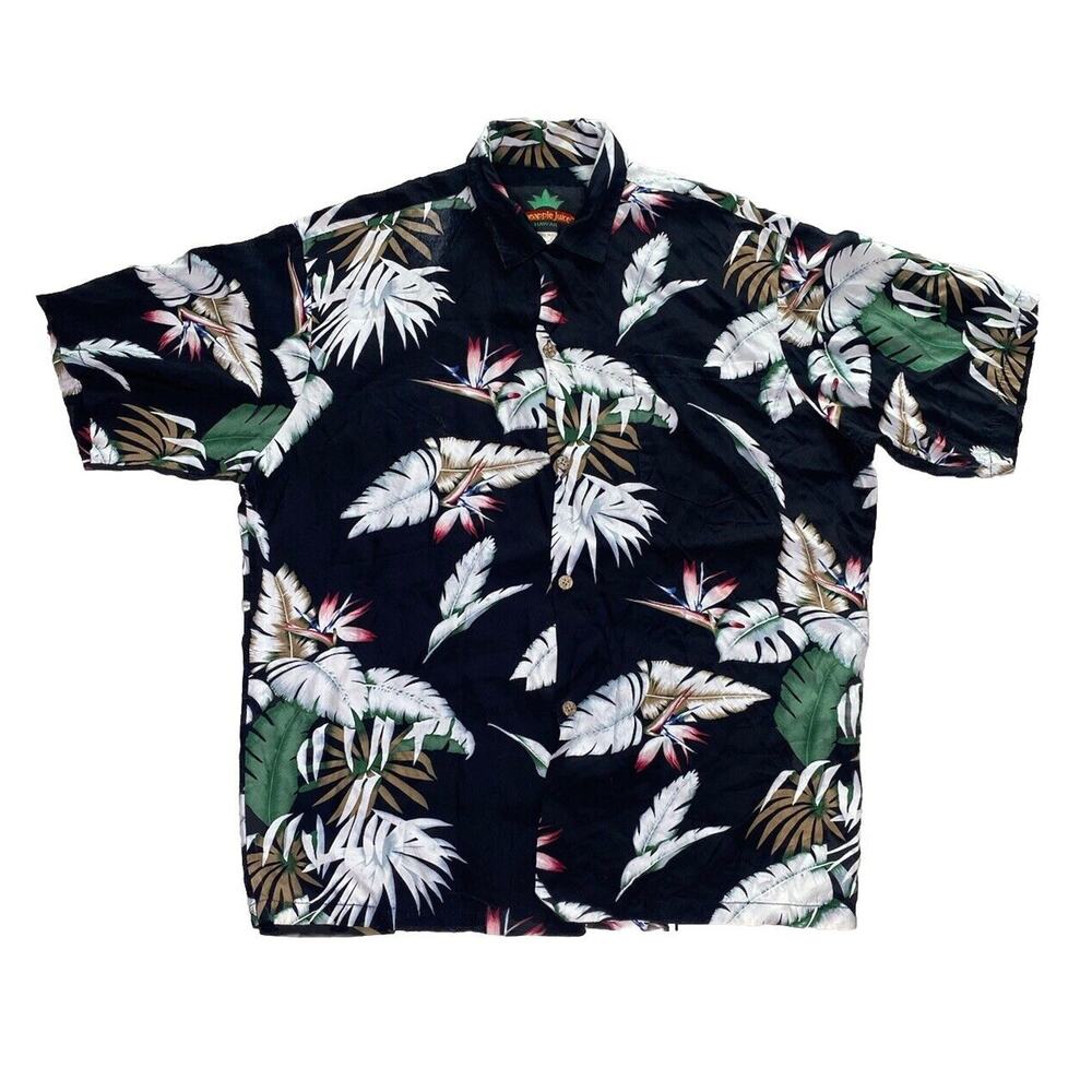 Pineapple Juice Large Lightweight Hawaiian Aloha Shirt Locals Only 100% Rayon